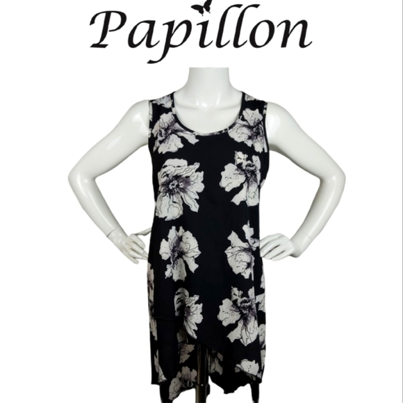 Papillon Floral High Low  Hem Tunic - Picture 1 of 10